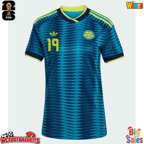 Colombia Rafael Santos Borre #19 Replica Away Stadium Shirt for Women World Cup 2026 Short Sleeve